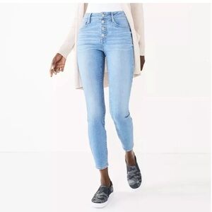 Nine West sculpting high rise button fly skinny jeans
